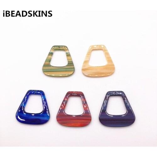 New arrival! mix color 31mm 50pcs acetic acid trapezoid charms for earrings accessories/Earring parts Jewelry Findings making