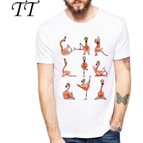 New Arrival Funny Animals T-Shirt Mens Flamingo/English Bulldog/Cat T Shirts Casual Fitness Short Sleeve Tops Tee