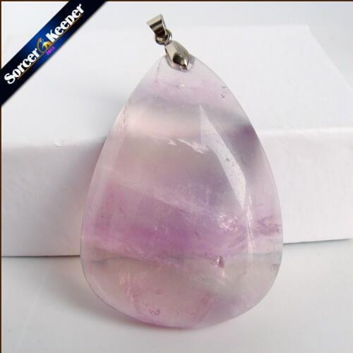 Wholesale Genuine Natural Rainbow Fluorite Crystal Stones Reiki Healing Women Necklaces Pendant Beads Jewelry Craft Making QS542