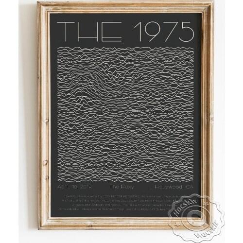 British Pop Rock Band The 1975 Gig Publicity Poster, Teenager Fanclub Wall Stickers, Curve Abstract Art Design Home Decoration
