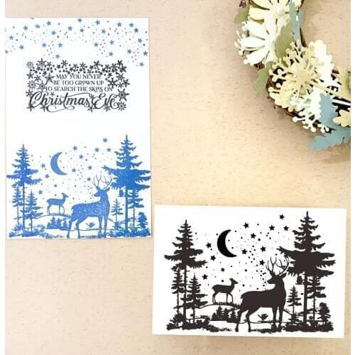 11*7.5 Fairy Moon Deer Transparent Clear Silicone Stamp Seal for DIY Scrapbooking Photo Album Decorative Clear Stamps Sheet