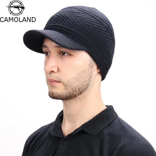 CAMOLAND Autumn Skullies Beanies Fashion Men Women Hedging Caps Snow Cap Casual Male Outdoor Winter Warm Visor Knitted Hats