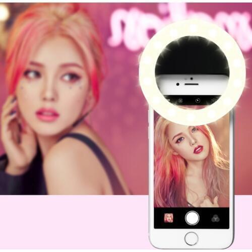 PULUZ LED Selfie Light Phone Anchor Live Broadcast Cute Artifact Round 3 Levels of Brightness Beauty 33 LEDs Fill Light