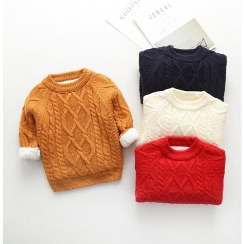Boys Girls Knitted Cardigan Sweater New Children Sweaters Clothing Kids Autumn Winter Thick Warm Outwear Kid Tops Clothes