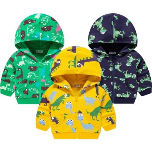 Spring and Autumn Children Clothing Sweatshirts Boy Dinosaur Print Hoodie Baby Boy Cute Clothes Children Christmas Costume 2-8T