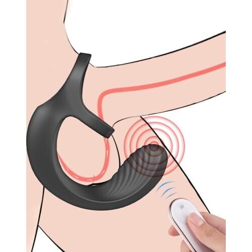 Testicle Vibrator for Men Penis Ring Vibrator Sex Toys for Men Chastity Belt Wireless Remote Control Scrotum Massager Vibrators