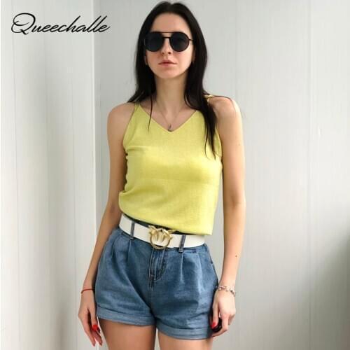 9 Colors Sexy Spaghetti Strap V Neck Knitted Tank Tops Women Summer Sleeveless Casual Basic Camis Womens Camisole Plus Size