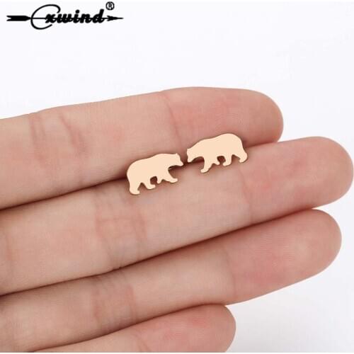 Cxwind Fashion Animal Rabbit Stud Earrings Fashion Womens Statement Party Gifts Wild Bear Earrings Girls Jewelry oorbellen