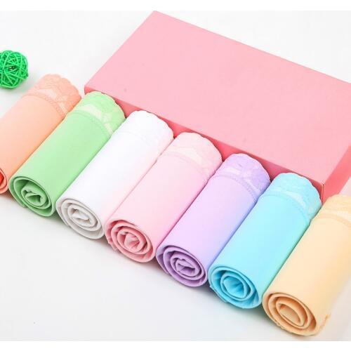 ZJX 7PCS/LOT Underwear Cotton Women Panties Plus SizeXXL Sexy Lace Weekly Intimates Girls Week Day Briefs Women Underpants