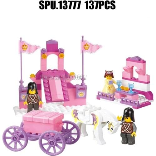 Sluban 0250 137pcs Royal Girl Carriage Horses Princess Girl Building Block Toy