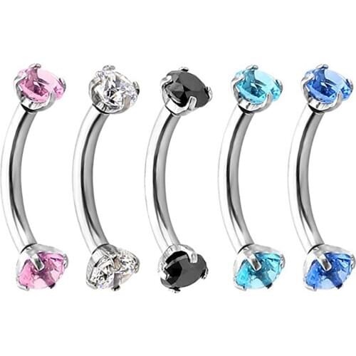 1 Pair Of Curved Eyebrow Piercing Jewelry Made Of Stainless Steel Body Jewelry