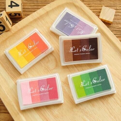 1pcs Shangpeng Stamp Companion Cute Gradient Inkpad Pocket DIY 4 Color Gradient Printing Oil Multiple Colors Optional