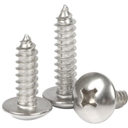 50pcs/25pcs m3 m4 m5*L Stainless steel Phillips Truss Head (Cross Recessed Mushroom Head) Self Tapping Screws
