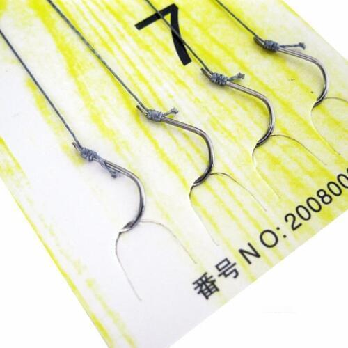 10 pairs Fishing Fish Line String Hook Explosion BarBed double Hook 3#-8