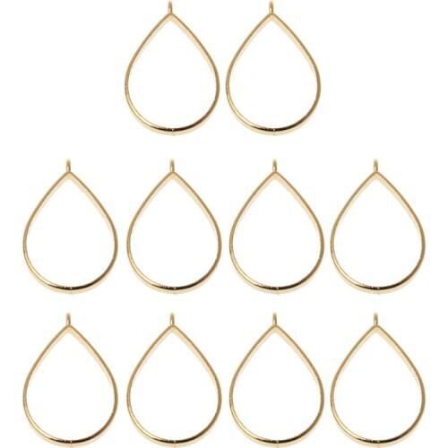 10Pcs Geometric Hollow Pressed Flower Resin Blank Frames Pendants Jewelry Making AXYD