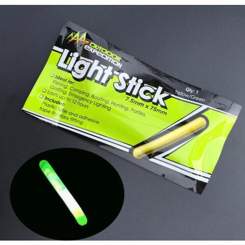 10 pcs 7.5X75 mm Green Night Fishing Light LED Fluorescent Dark Glow Sticks Fishing Tackle Fishing Camping Boating Led Stick