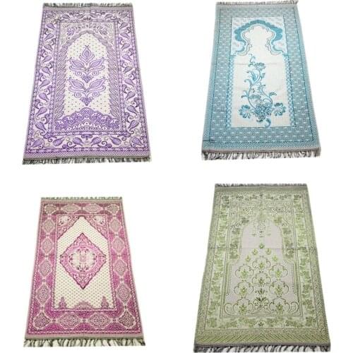 110X63cm Turkish Islamic Muslim Prayer Rug Carpet Rugs Tassel Pray Tapestry Praying Mat - Perfect Gift for Umrah, Hajj