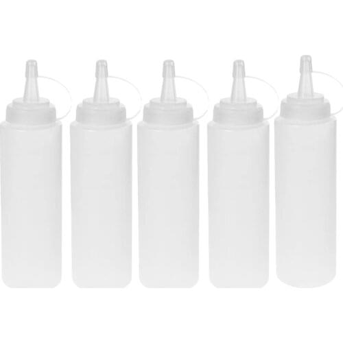 15Pcs 240ML 8Oz Plastic Condiment Bottles, Plastic Bottles with Screw Cap,Sauce Squeeze Bottle,Squeeze Bottle