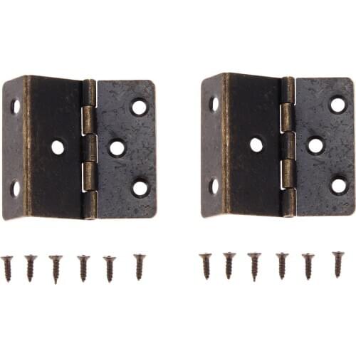 2 Pcs 43*17mm Zinc Alloy Cabinet Door Furniture Decoration Hinge Vintage Jewelry Wood Boxes Luggage Hinge Antique Bronze/Silver