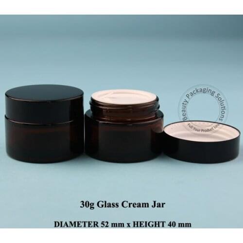 20pcs/Lot Empty 30g Glass Cream Jar Bottle Facial Cream Container Emulsion Lotion Jar Cosmetic Packaging Container