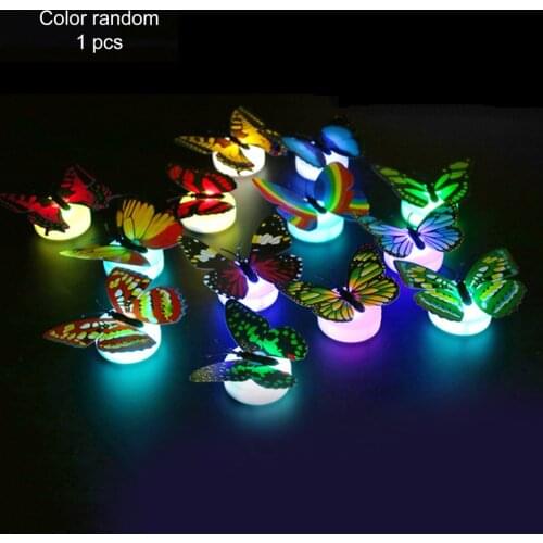 3PCS Creative Cute 3D Butterfly LED Light Color Changing Night Light Home Room Desk Wall Decor Party DecoratIion For Bedroom