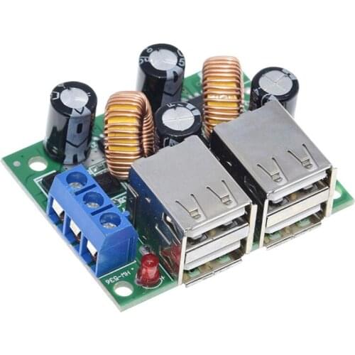 4 Four USB Port A5268 Step Down Power Supply Converter Board Module DC 12V 24V 40V to 5V 5A For MP3/MP4 Phone Car Equipment
