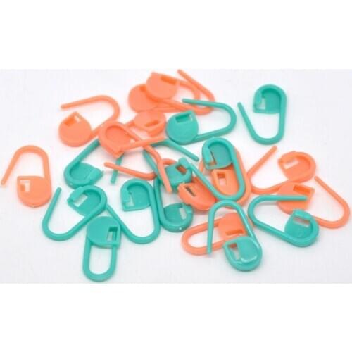 40Pcs Locking Stitch Markers Colorful Plastic Knitting Stitch Holders At Random Crochet Needle Clip Hook Tool 20*10mm
