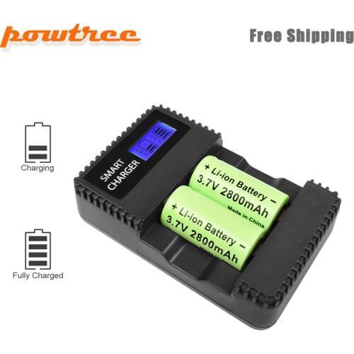 Powtree 3.7V 2800mAh Li-ion 16340 Battery CR123A Rechargeable Batteries CR123 for Laser Pen LED Flashlight Cell,Security Camera
