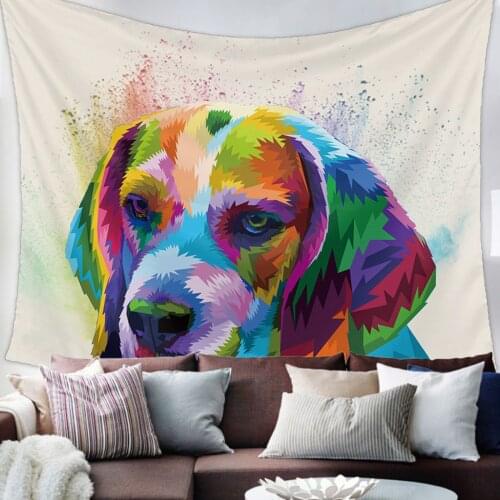 Watercolor Cartoon Dog Tapestry Wall Hanging Living Room Decor Wall Hanging Tapestry Yoga Mat Home Decor Art
