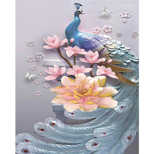 5d Diy Diamond Painting Peacock Broderie Diamant Cartoon Diamond Cross Stitch European And American Style Home Resin Diamond Art