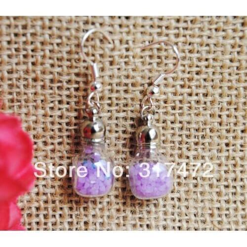 Freeshipping!! New cubic round glass bubble glass vial earing DIY 100set/lot (not includ the stuff)