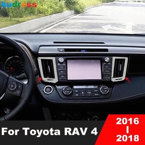 For Toyota RAV4 RAV 4 2016 2017 Car Center Air Conditioning Vent Outlet Decoration Cover Car Sticker Interior Accessories