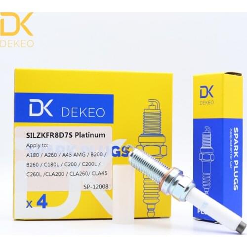 Dekeo SILZKFR8D7S（95875）SILZKFR8E7S 0041596503 Iridium Spark Plug Best Replacement for Benz A180 B180 C200 E200 G500 S320L 4PCS