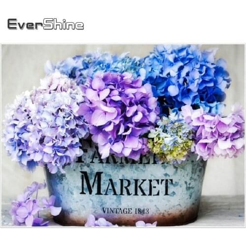Evershine 5D DIY Diamond Painting Flower Pictures Of Rhinestones Full Drill Diamond Embroidery Flower Handmade Home Decor