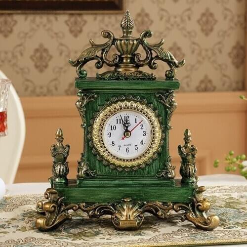 EUROPEAN-STYLE RETRO BEDROOM WITH CLASSICAL SEAT CLOCK CREATIVE AMERICAN-STYLE RURAL ANTIQUE DESK CLOCK LIVING ROOM PORCH PENDUL
