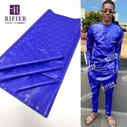 Royal Blue Bazin Rich Gextczer 2021 New Lace Fabric For French Men Sewing Party Clothing Top Quality Bazin Riche Lace Fabrics