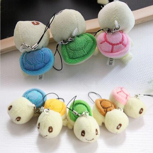 4cm Small Toys Tortoise Plush Stuffed Toy Doll String Toy Key Chain Doll Stuffed Wedding Bouquet Doll Toy I0104