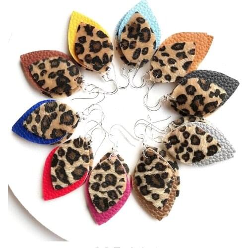 Leaf Leather Small Earrings for Women Girl Simple Teardrop Dangle Earrings Chic Trendy Female Jewelry Wholesale