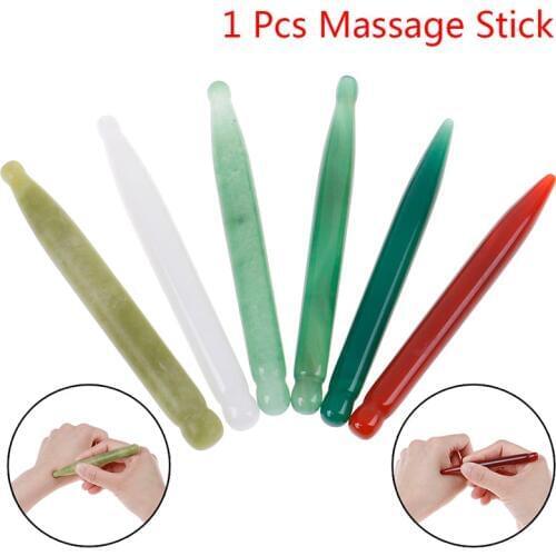 Handmade Natural Jade Face Acupuncture Point Guasha Massage Tool SPA Therapy Rose Quartz Jade Stone Gua Sha Scraping Massager