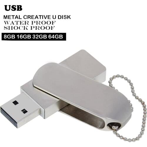 Metal USB flash drive 4gb 8gb Pendrive 16GB 32GB 64GB 128GB pen drive USB 2.0 waterproof memory stick U Disk gift custom logo