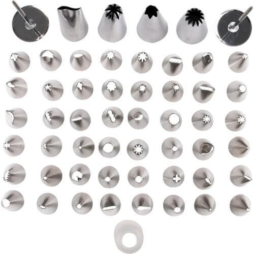 Wholesale 52 Stainless Steel 304 Icing Nozzles Pastry Tips Cake Decorating Sugarcraft D826