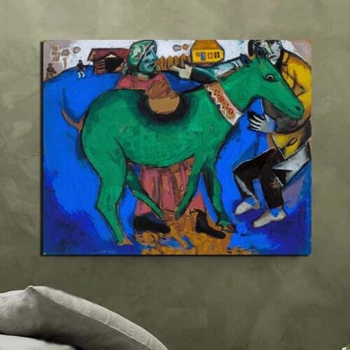 Marc Chagall The Green Donkey Wall Art Canvas Painting Posters Prints Modern Painting Wall Pictures For Living Room Home Decor