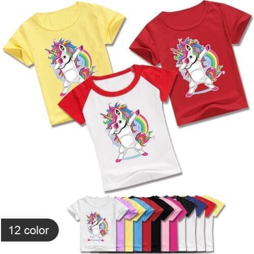 New Arrival T Shirt Baby Boys Summer Cartoon Vintage Aesthetics Unicorn Girl Short Sleeve T Shirts Toddler Tops Tee Clothes Teen