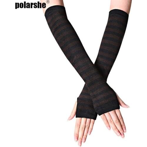 Autumn Fingerless Oversleeve Knitted Long Mittens Glove Arm Warmer Stretchy Mitten Unisex Crochet Half Finger Long Elbow Gloves