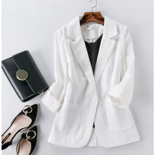 Autumn Solid Color Elegant White Blazer Women Jacket Womens Loose V-neck Long Sleeve Black Jackets for Spring 2021