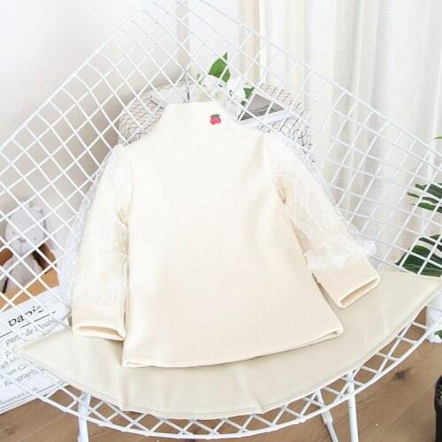 2 3 4 5 6 Y Toddler Girls Shirts Autumn Winter Thicken White Long Sleeve Tops For Girl Baby Kids Clothing New Arrival Girl Shirt