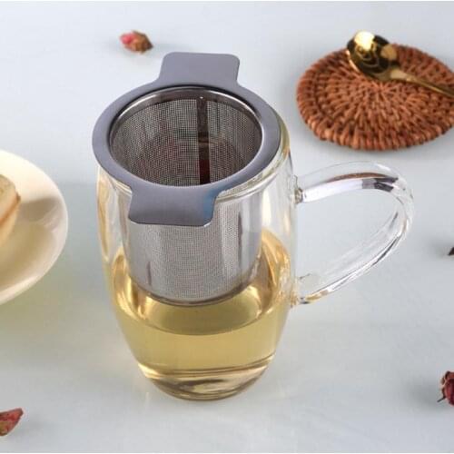 304 Stainless Steel Tea Leak With Cover Filter Grid Binaural Tea Leak Coffee Leak Tea Filter Stalk Net Leak Kitchen Accessories