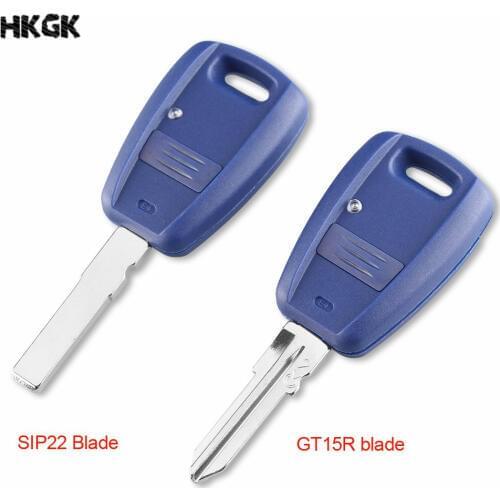 Transponder Key Shell Blue Remote Key Fob Shell for Fiat Punto Doblo Bravo Transponder Auto Key Shell SIP22 GT15R Blade