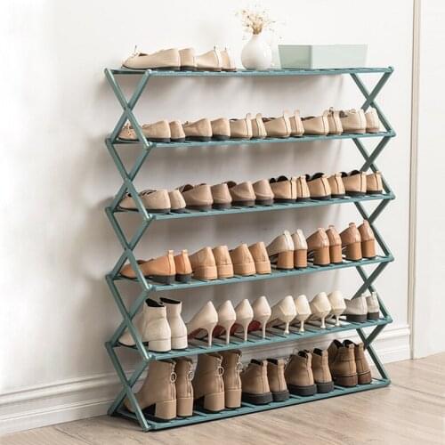 Foldable Multi-Tier Shoe Stand Shelf Large Storage Shoe Rack Multiple Use Bamboo Organizer for Household Room Saving