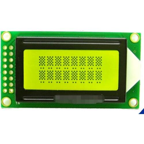 SMR0802-A Yellow green screen 0802A character dot matrix screen module Yellow green background black words 5V parallel port 8x2